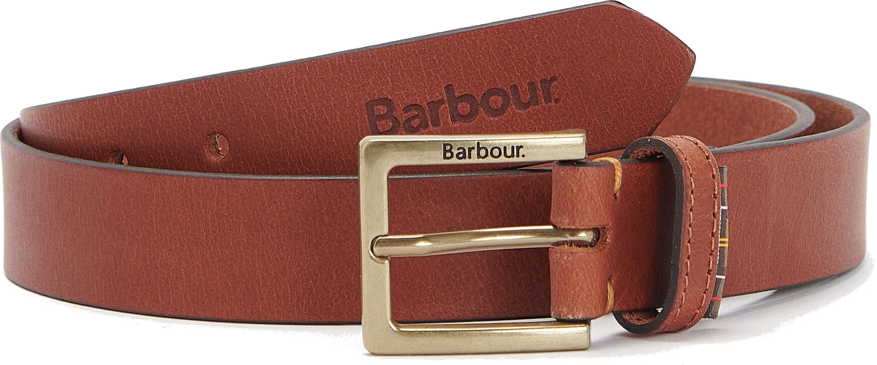 Barbour Pull Up Leather Belt Dark Tan