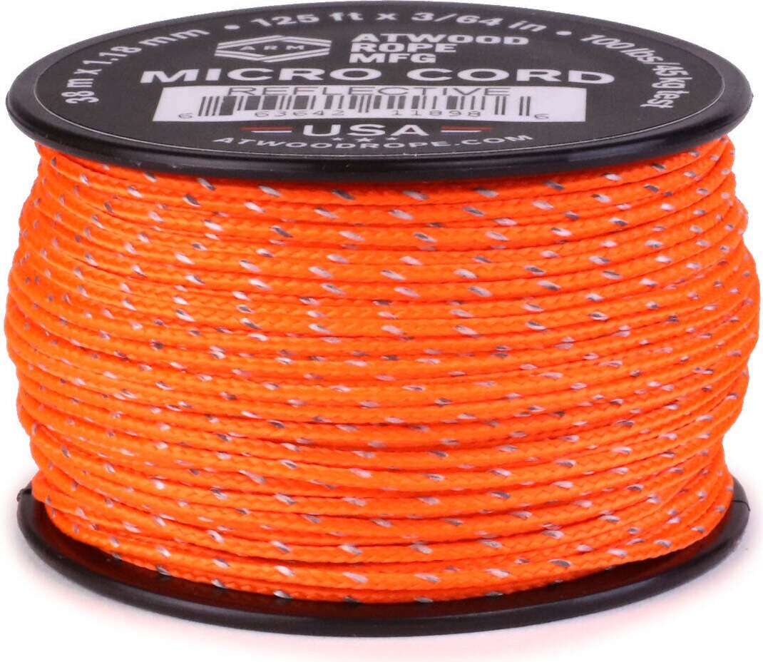 Atwood Rope Micro Reflective Cord 1.18mm (125ft) Neon Orange