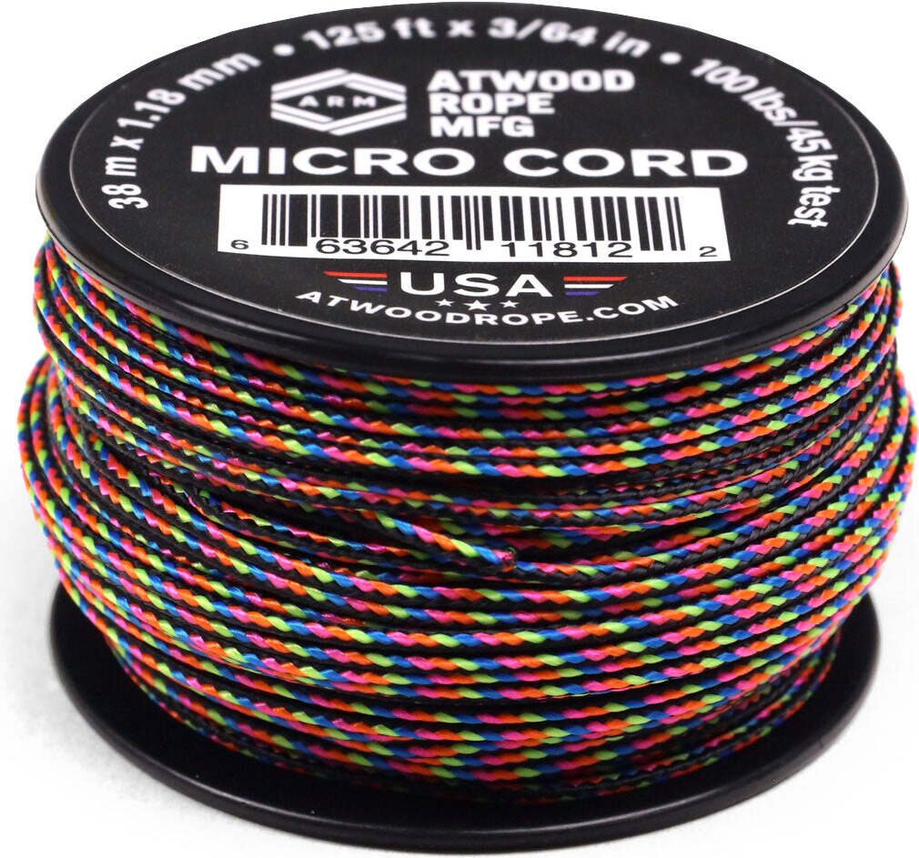 Atwood Rope Micro Cord (125ft) Dark Stripes