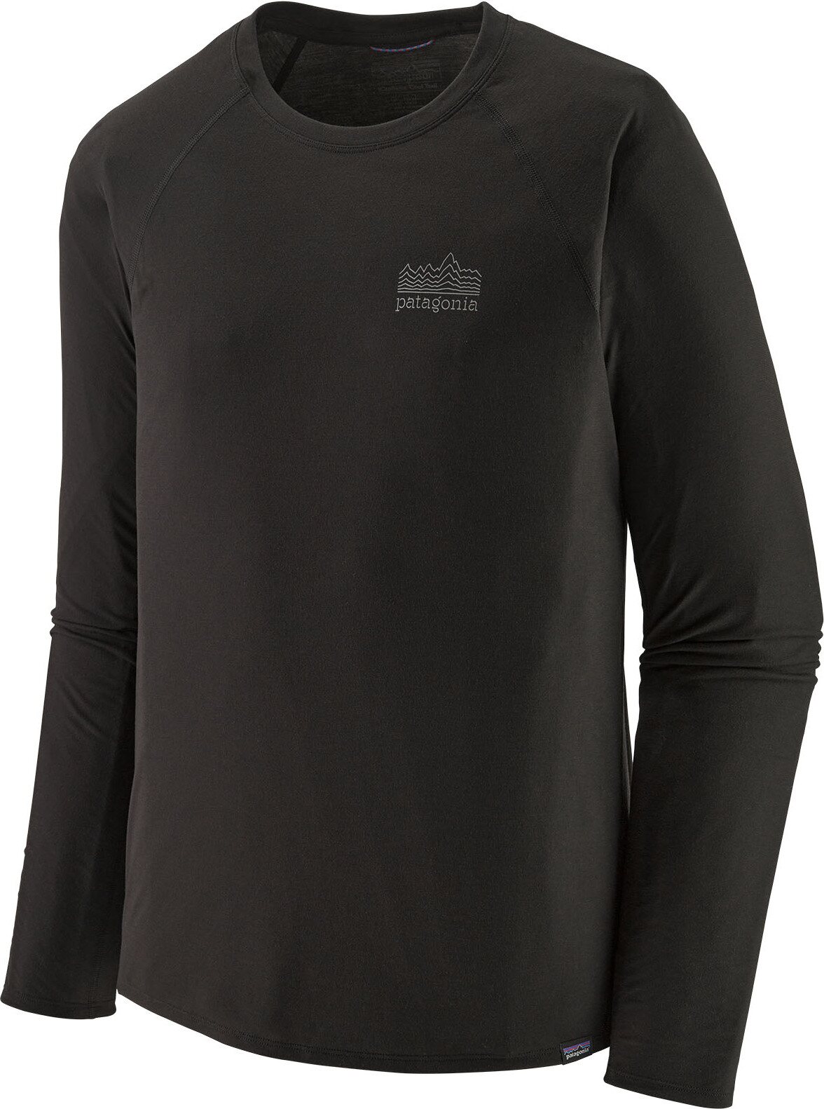 Patagonia Long-Sleeved Cap Cool Trail Graphic Shirt Mens Strata Stencil: Black