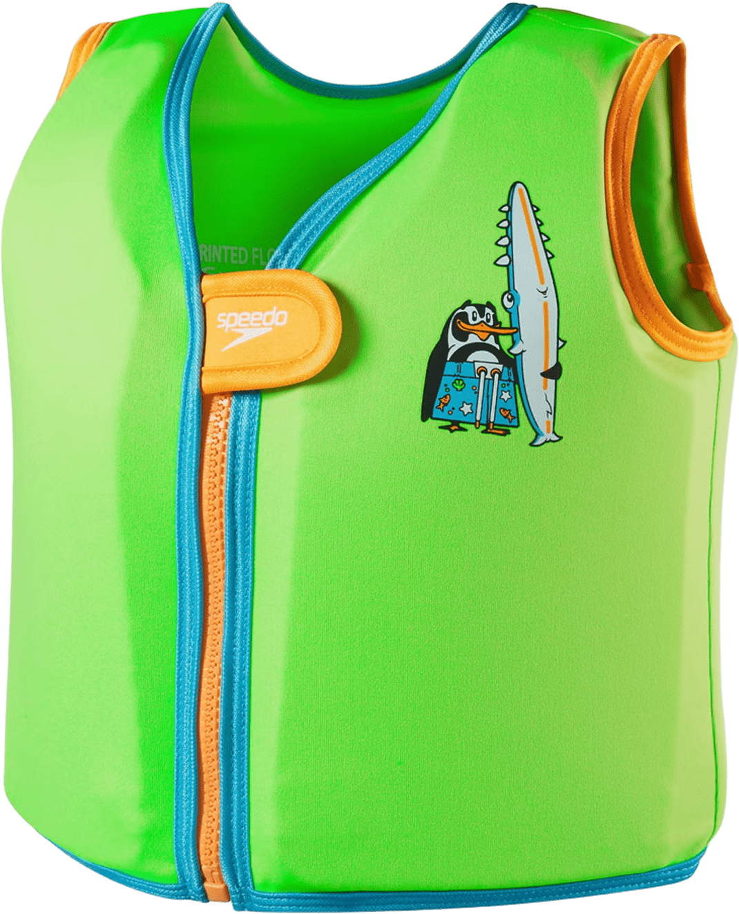 Speedo Character Printed Float Vest Chima Azure Blue/Fluro Green