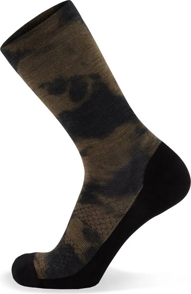 Mons Royale Atlas Crew Sock Digital Olive Tie Dye
