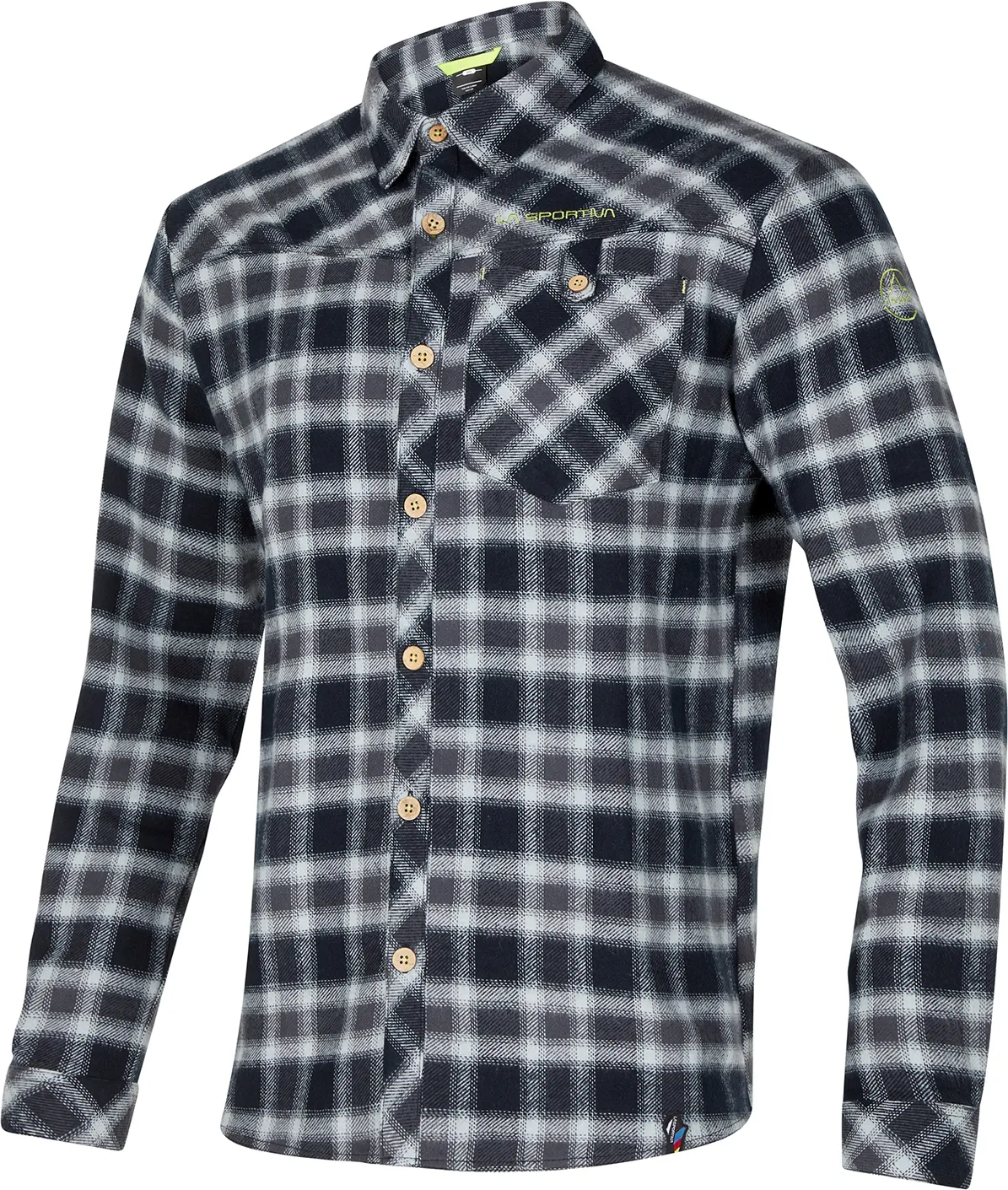 La Sportiva Rambler Flannel Shirt Mens Black / Lime Punch