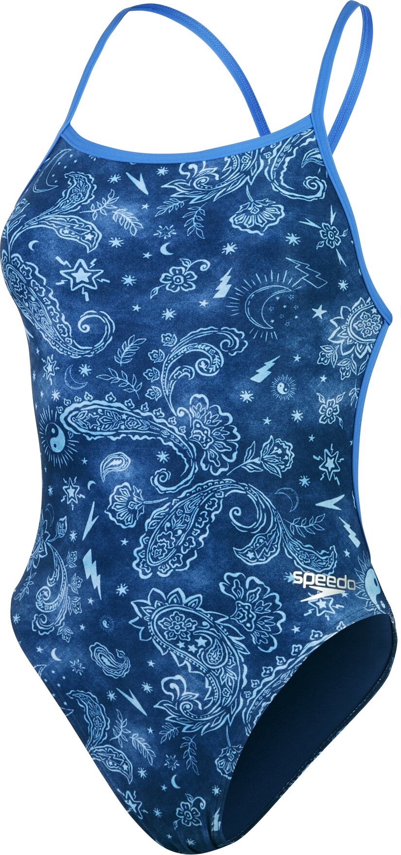 Speedo Allover Digital Vback Womens Cerulean Blue