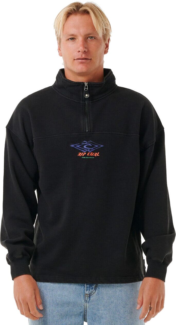 Rip Curl Quest 1/4 Zip Crew
 Mens Black