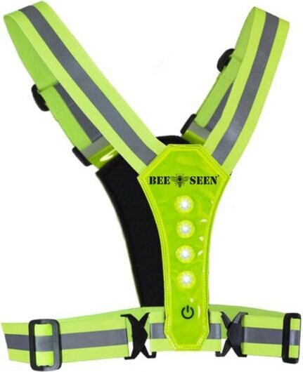 Bee Safe Led Harness usb safety vest Lime