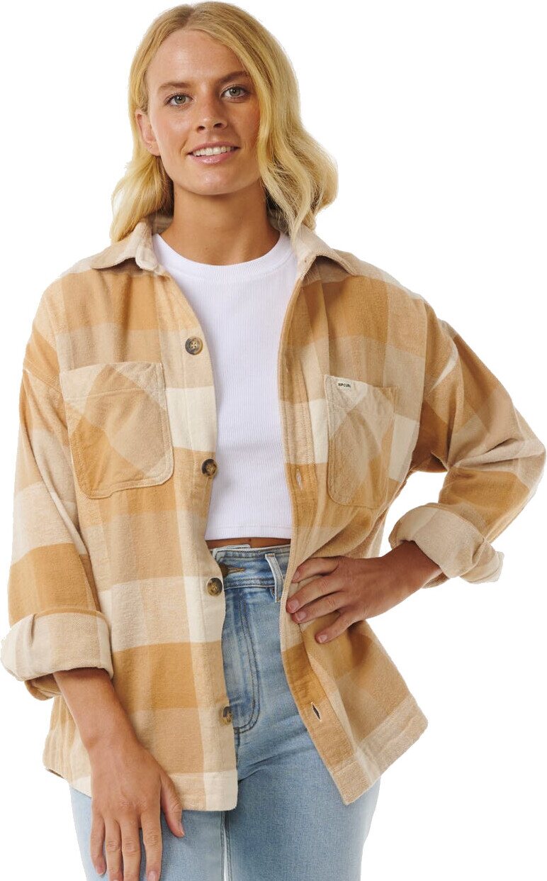 Rip Curl La Isla Flannel Shirt Womens Beige