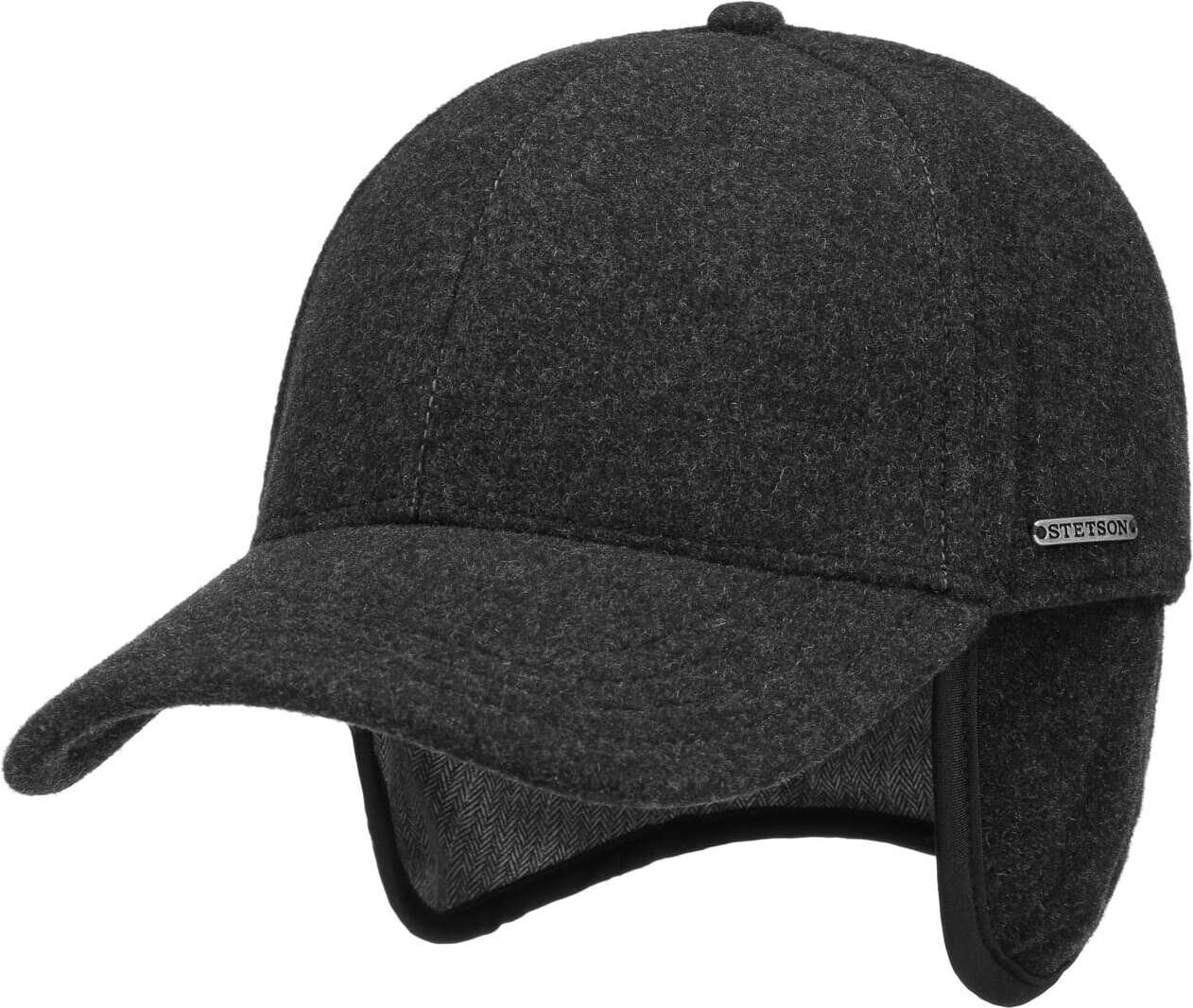 Stetson Baseball Cap Wool/Cashmere Ear Flaps Anthra Melange