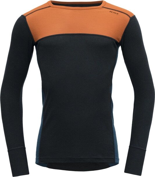 Devold Lauparen Merino 190 Base Shirt Mens Flame/Ink/Flood
