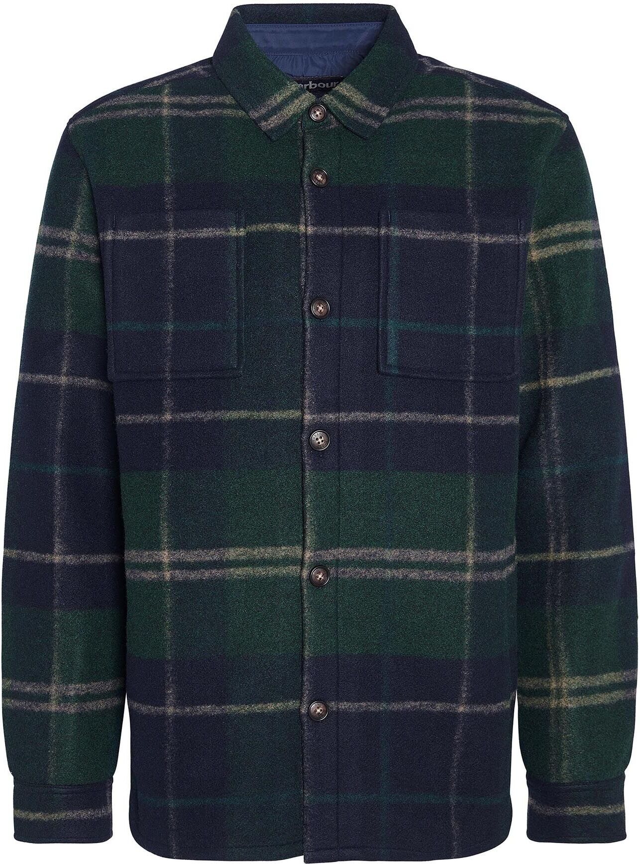 Barbour Chapter Tailored Check Overshirt Mens Green Loch Tartan