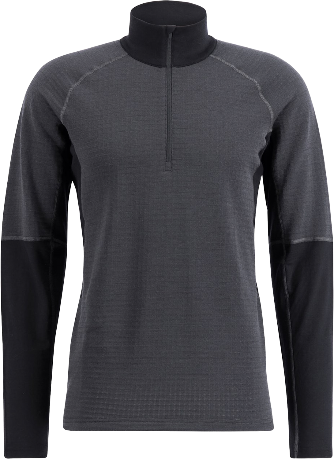 Lundhags Prime Merino Half Zip Mens Charcoal / Black