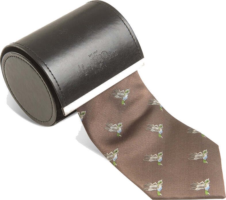 Alan Paine Ripon Silk Tie Duck Design Brown