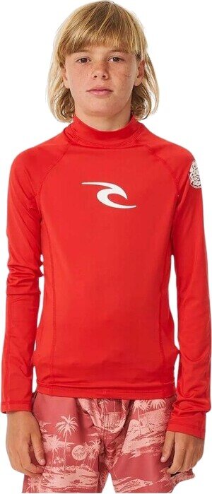 Rip Curl Brand Wave UPF Long Sleeve Boy Red