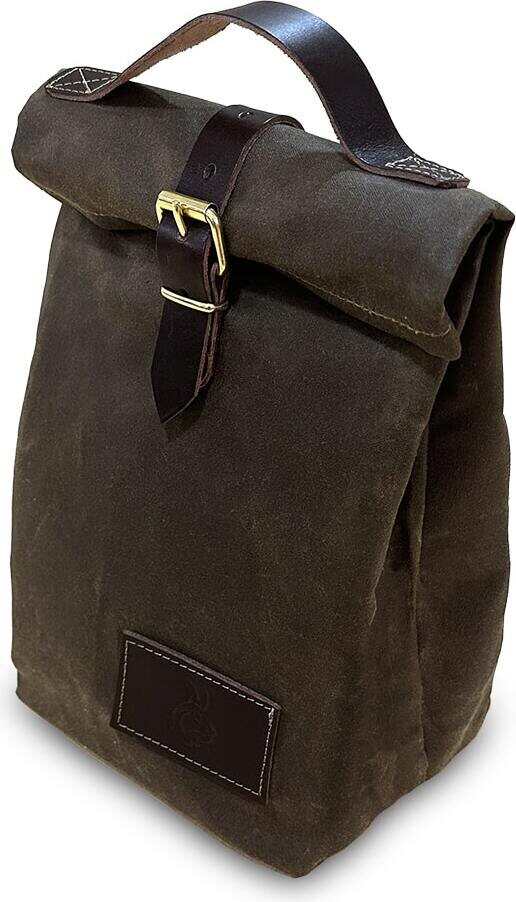 Bushcraft Spain Oilskin Canvas and Leather Lunch Bag Brown