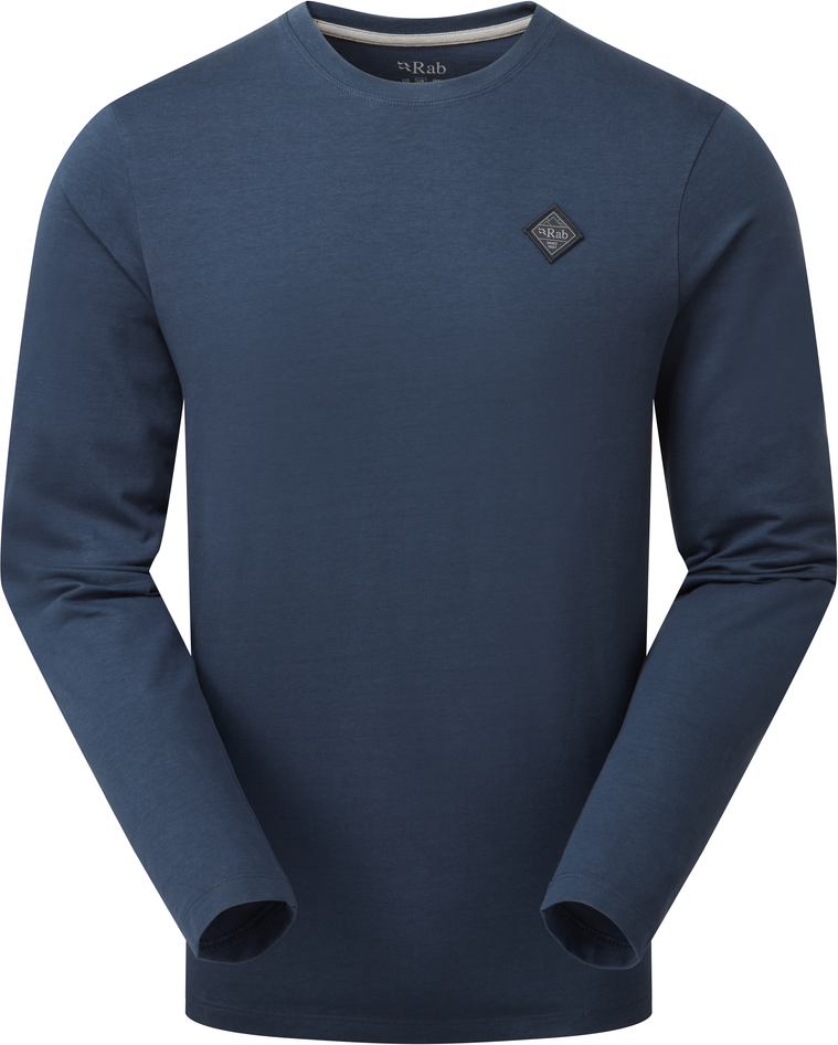 Rab Basecamp Logo Badge Long Sleeve Tee Mens Tempest Blue