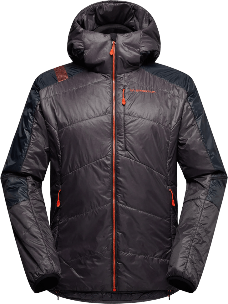 La Sportiva Alpine Guide Primaloft Hoody Mens Carbon / Cherry Tomato