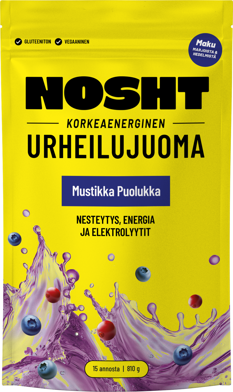 NOSHT High energy sports drink Blueberry & Lingonberry