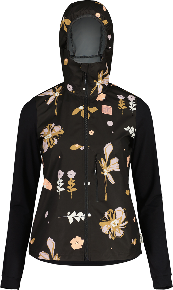 Maloja SennesM. Printed Hybrid Softshell Jacket Womens Deep Black Flora