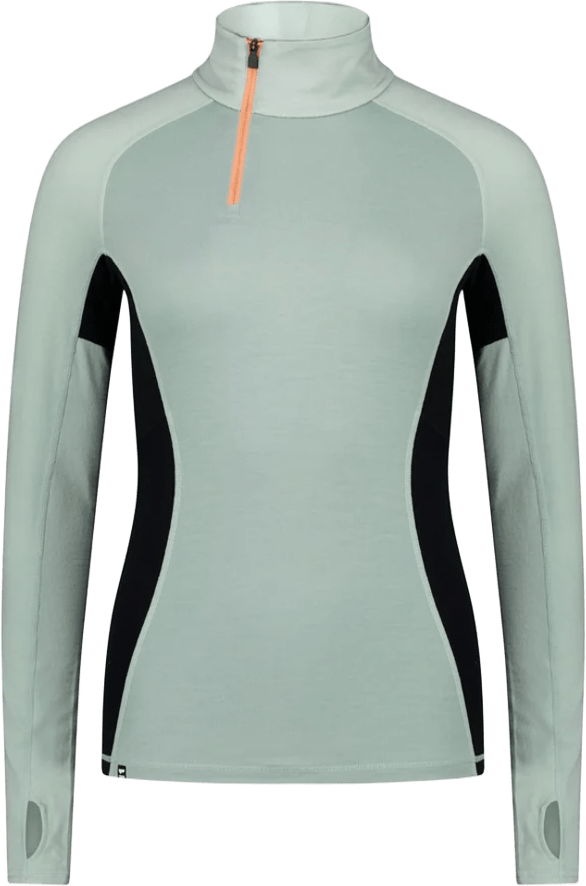 Mons Royale Olympus Half Zip Womens Glacier / Dew / Black