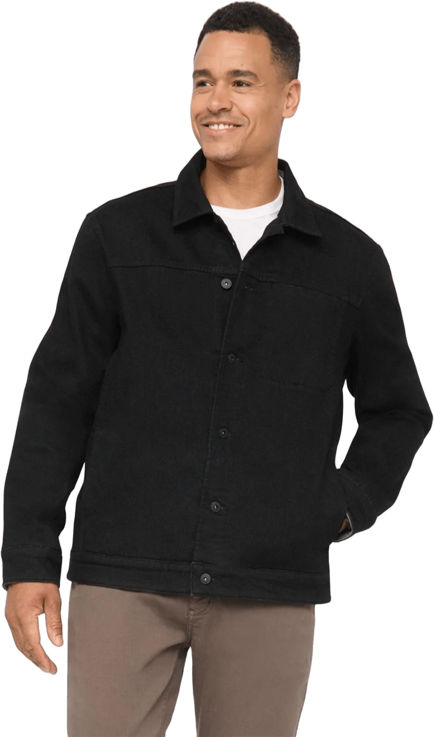 Duer Tech Fleece Denim Jacket Mens Black