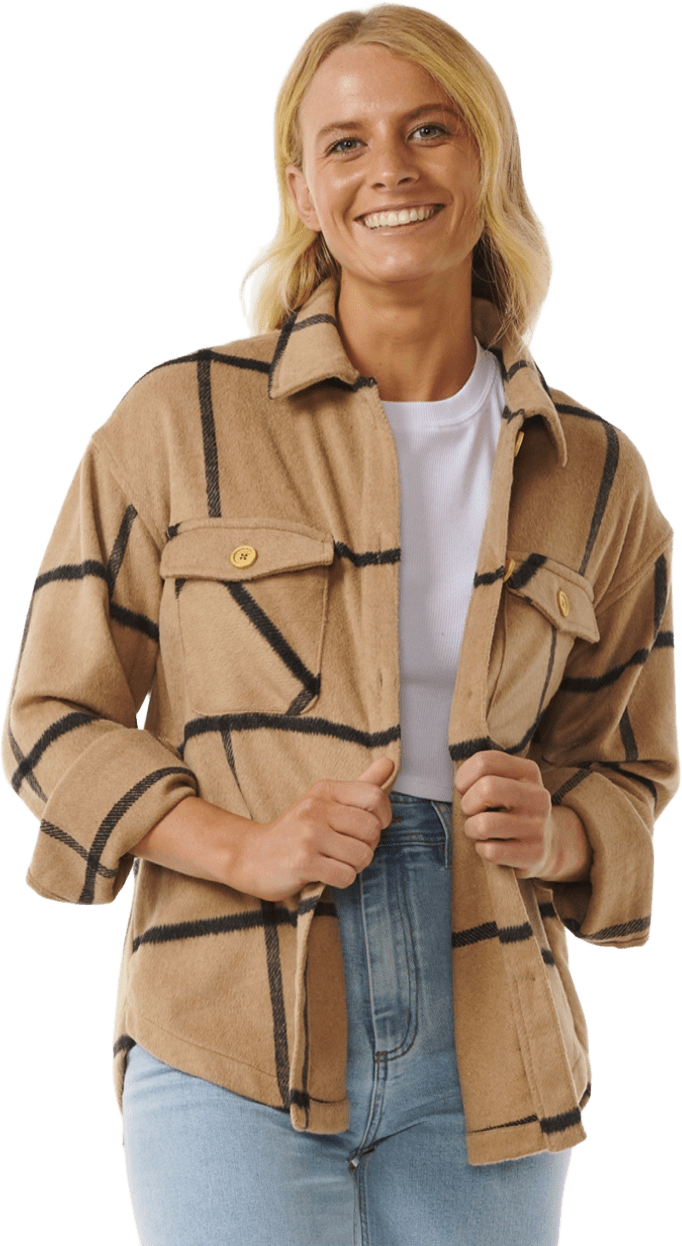 Rip Curl The Search Flannel Shirt Womens Beige
