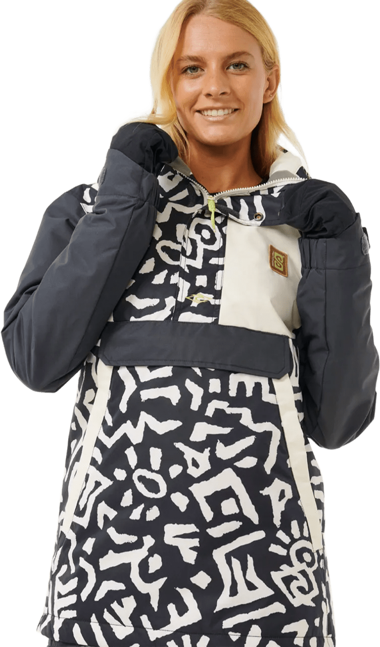 Rip Curl Rider Anorak Jacket Womens Washed Black Search