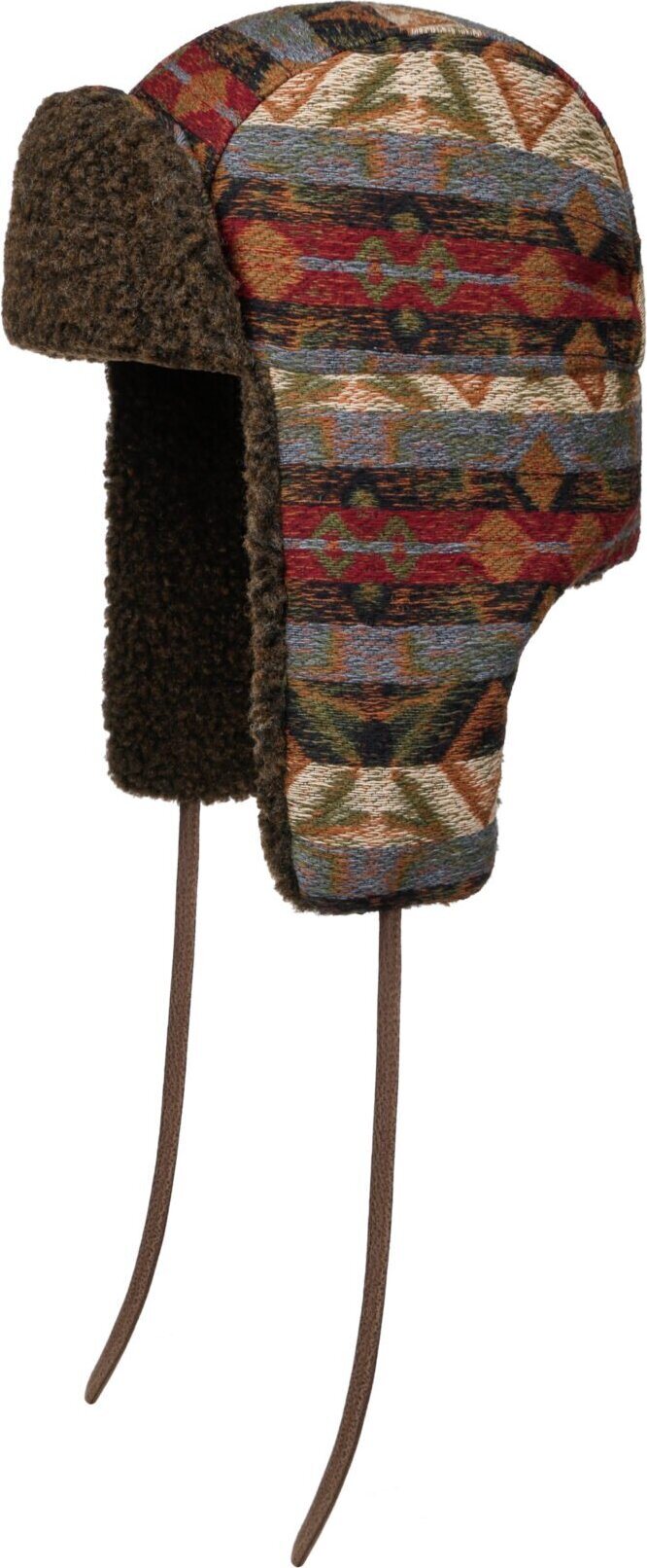 Stetson Bomber Cap Ethnic Jacuard Navy Blue / Beige / Red