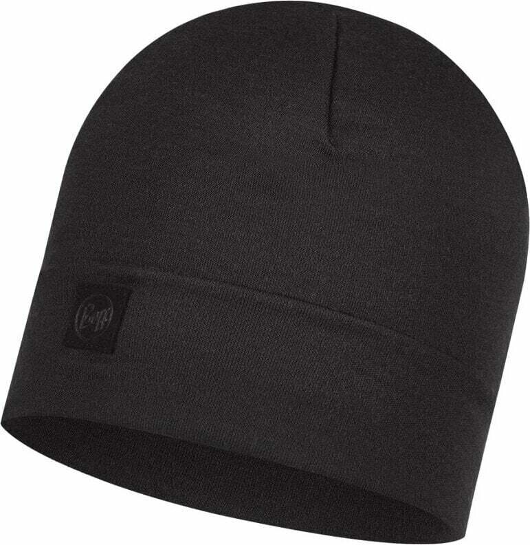 Buff Merino Heavyweight Beanie Solid Black