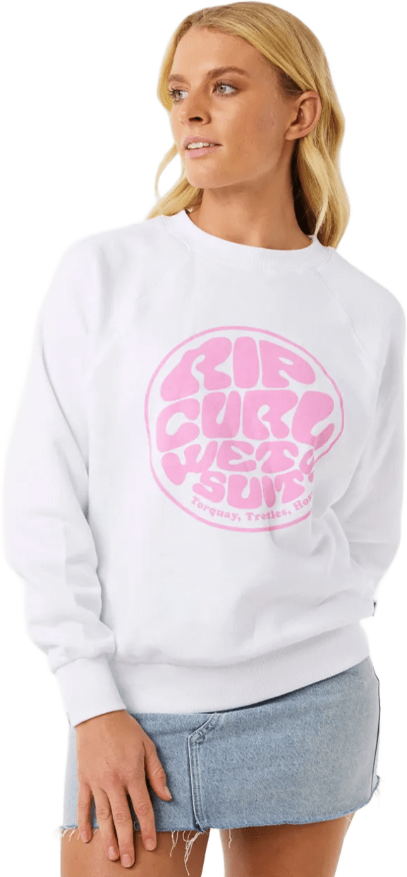 Rip Curl SG Graphic Fleece Crew Womens White