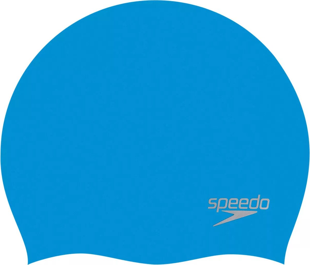 Speedo Plain Moulded Silicone Cap Blue / Chrome
