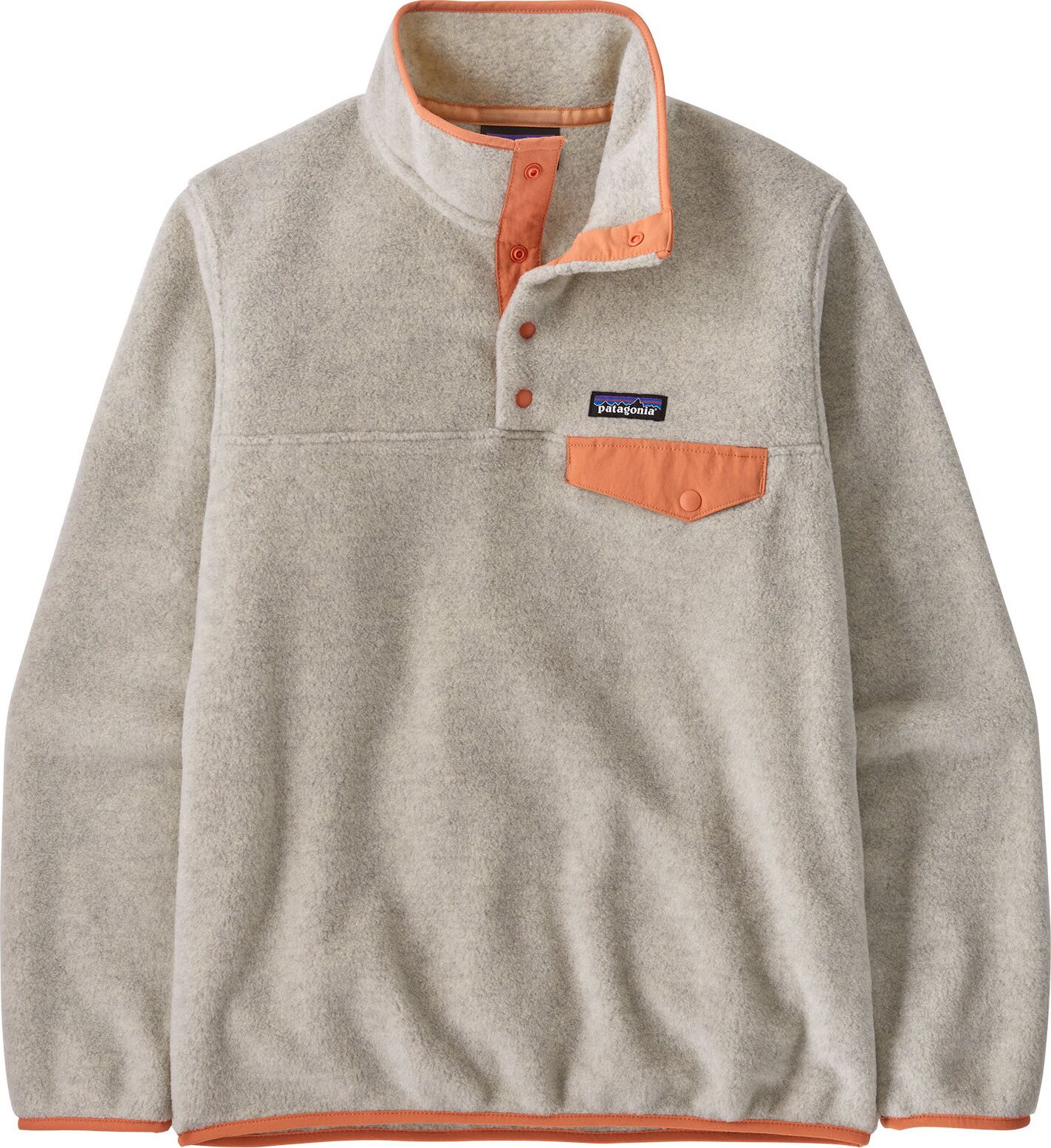Patagonia Lightweight Synchilla Snap-T Pullover Womens Oatmeal Heather / Heirloom Peach