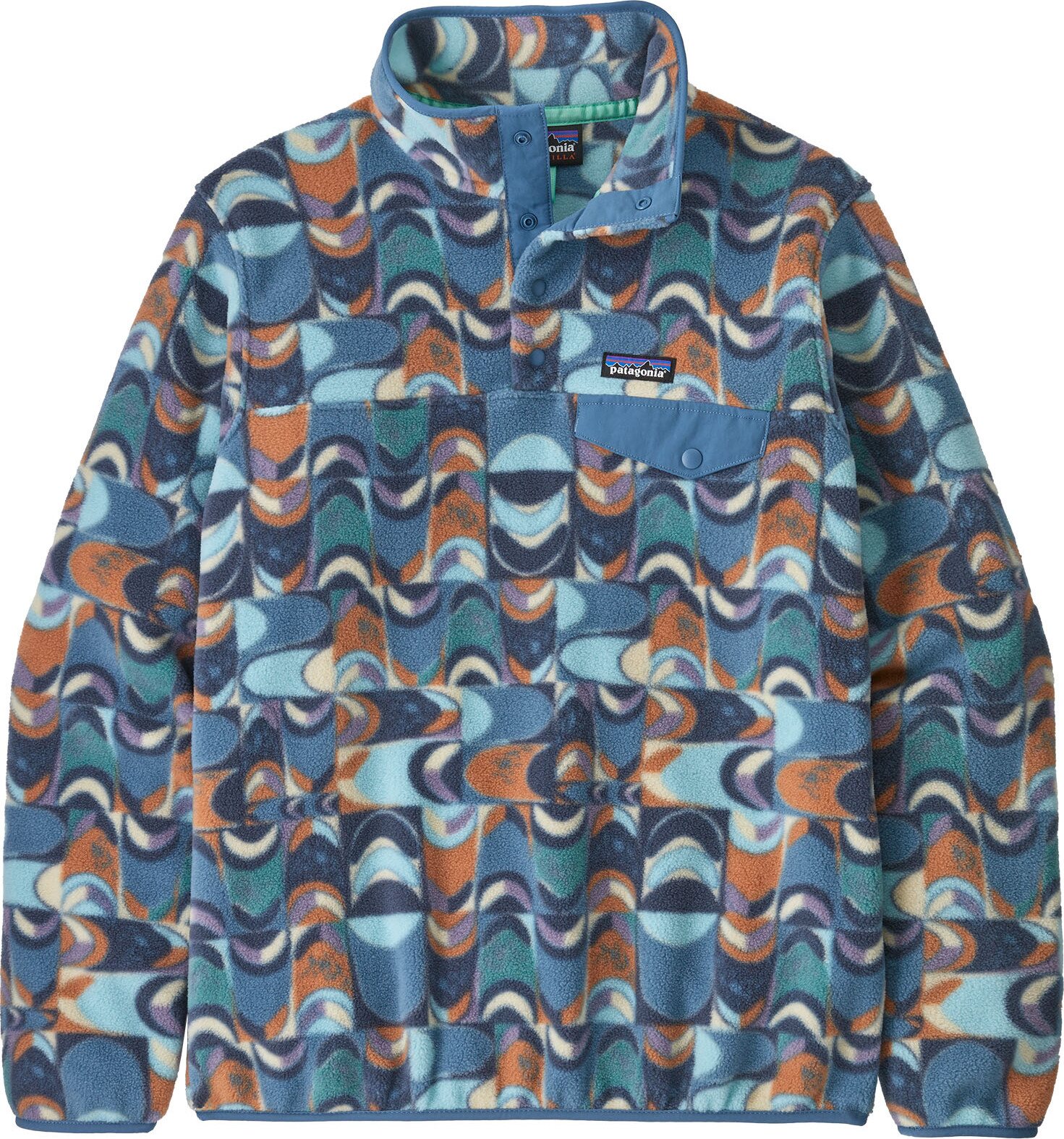 Patagonia Lightweight Synchilla Snap-T Pullover Womens Swallowtail Geo: Still Blue
