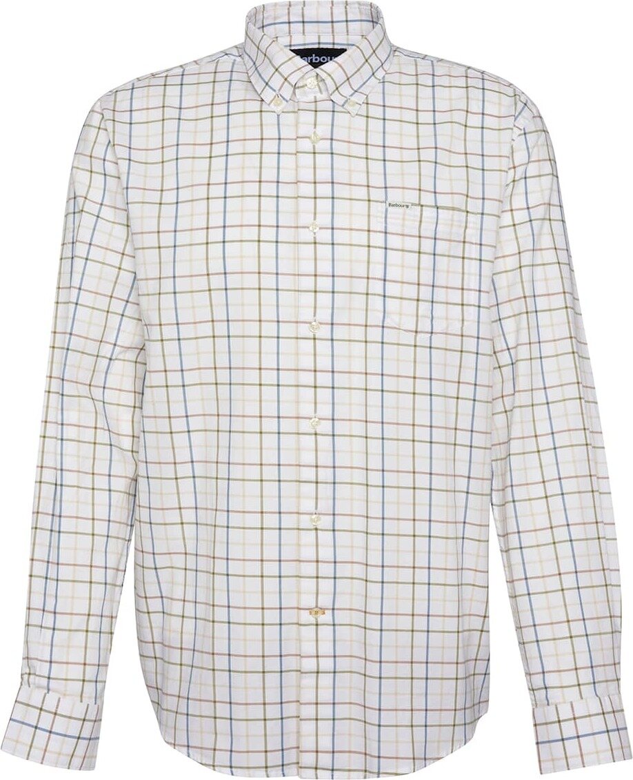 Barbour Caswell Tattersall Regular Fit Shirt Mens Highland Olive / Dress Gord