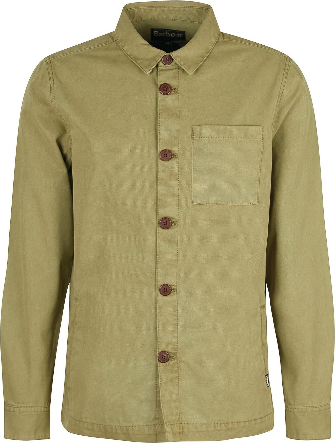 Barbour Washed Overshirt Mens Bleached Olive