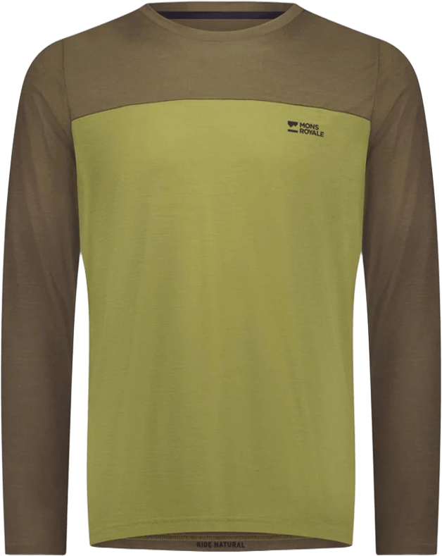 Mons Royale Diversion Merino Bike Jersey Long Sleeve Mens Fern/Olive