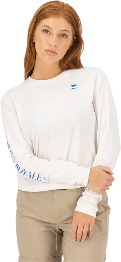 Mons Royale Yonder Merino Organic Cotton LS Womens Vintage White