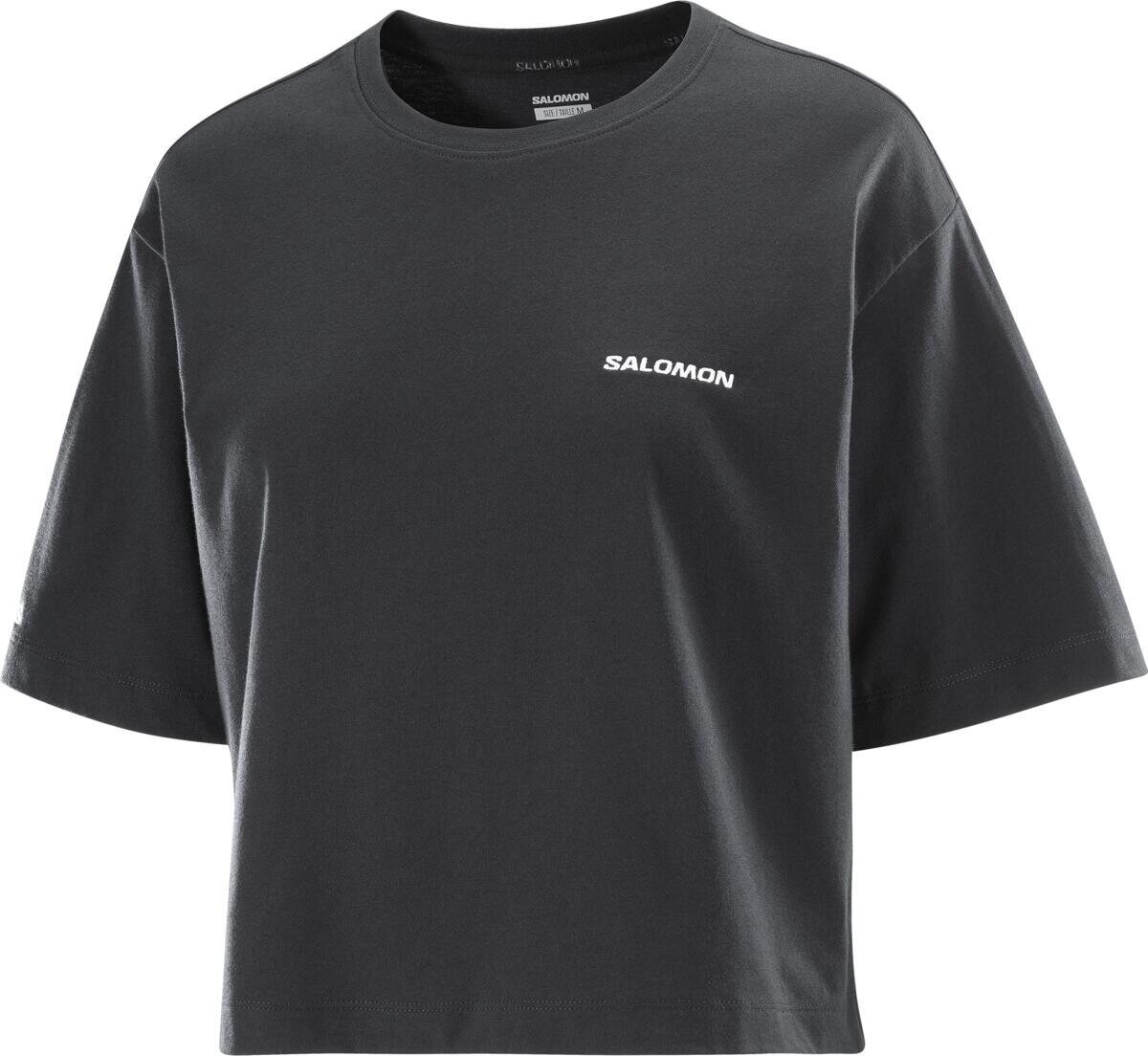Salomon Logo Short Tee Womens Deep Black