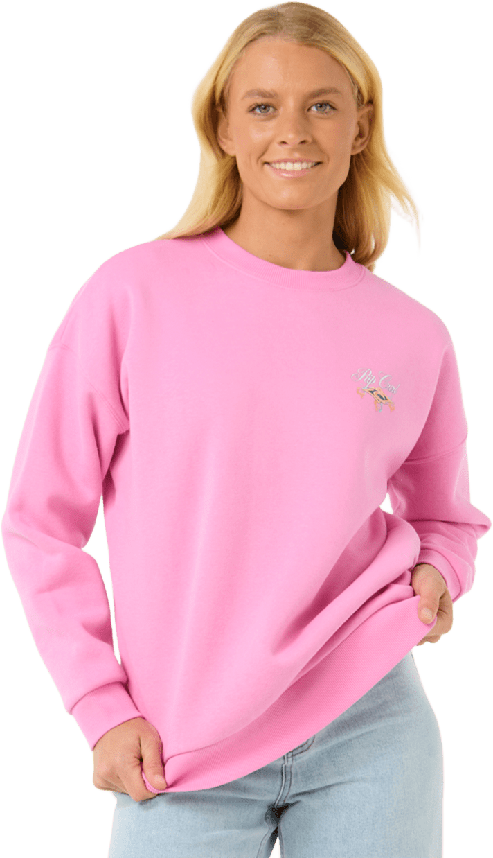 Rip Curl Hibiscus Diamond Heritage Crew Womens Pink