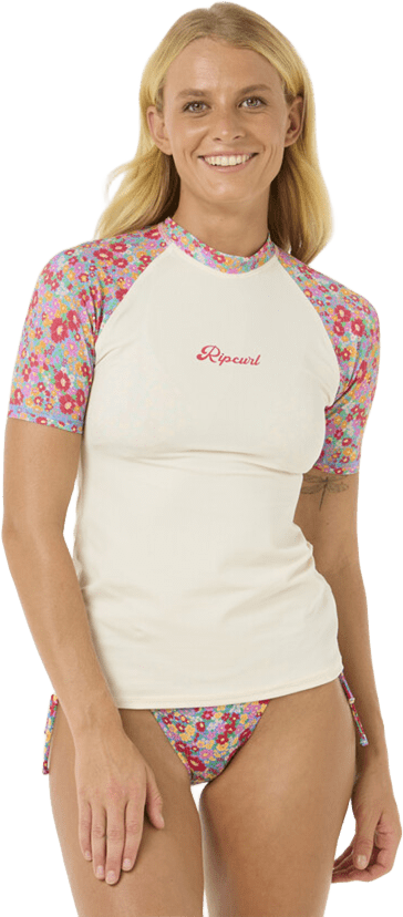Rip Curl Las Flores Short Sleeve UPF Rash Vest Womens Multico
