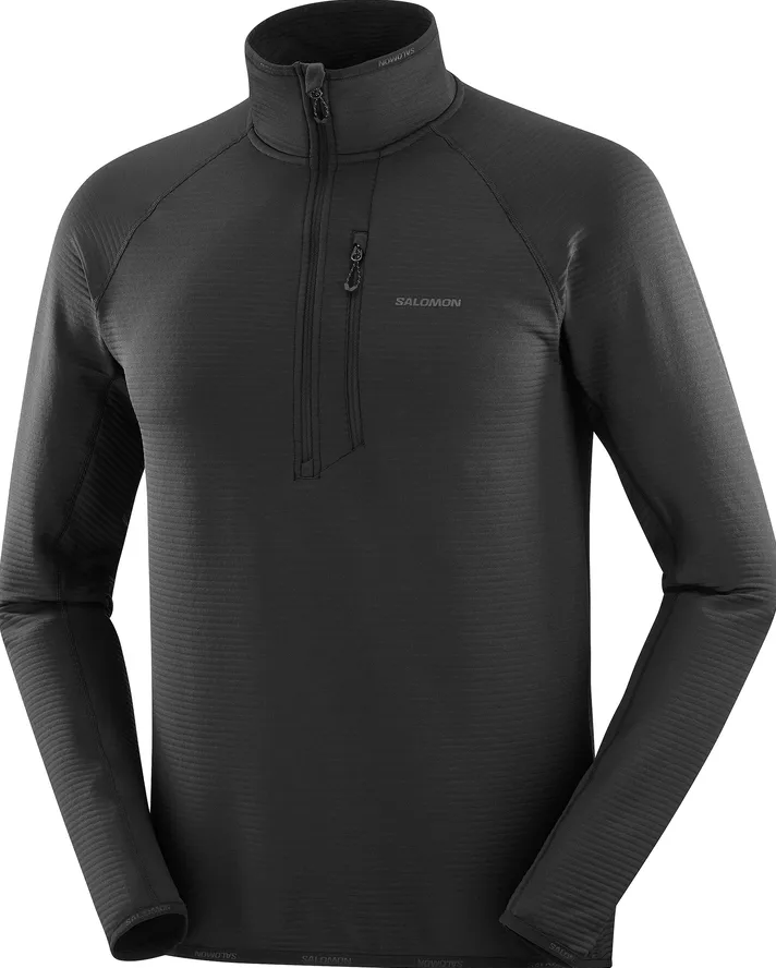 Salomon Essential Lightwarm Half-Zip Mens Deep Black