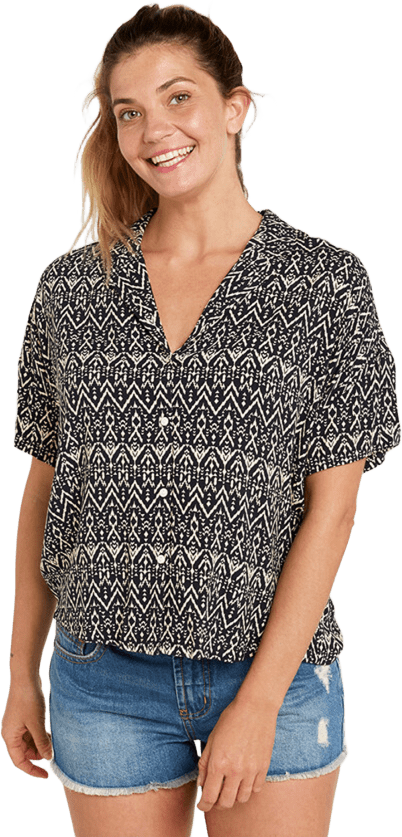 Rip Curl Ikat Geo Shirt Womens Navy