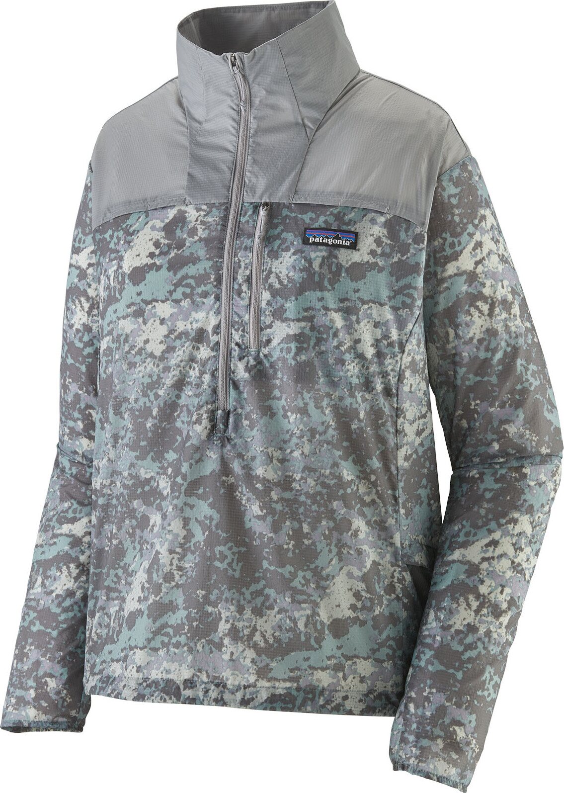 Patagonia Houdini Stash 1/2 Zip Pullover Womens Rock Wash: Thermal Blue / Salt Grey