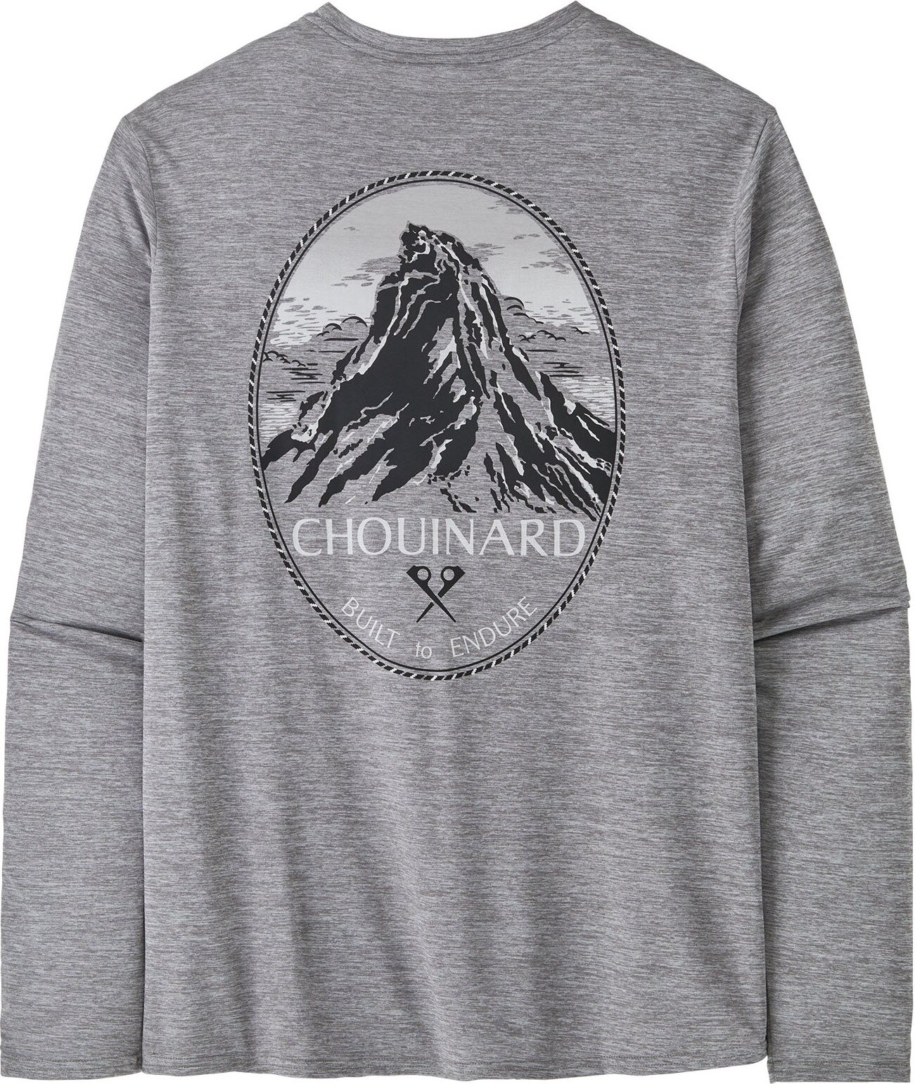 Patagonia Long-Sleeved Cap Cool Daily Graphic Shirt - Lands Mens Chouinard Crest: Feather Grey