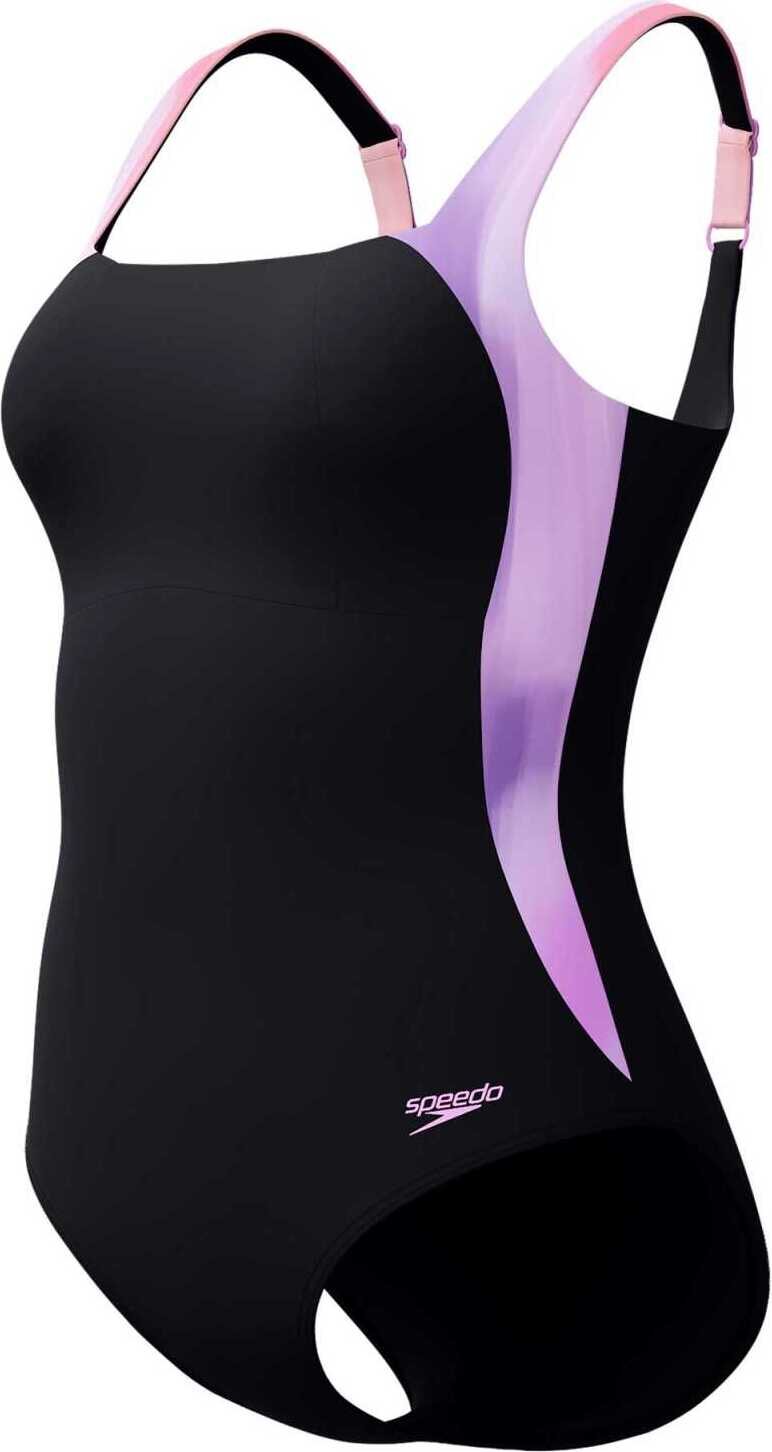 Speedo Shaping LunaLustre Printed 1-Piece Neon Violet