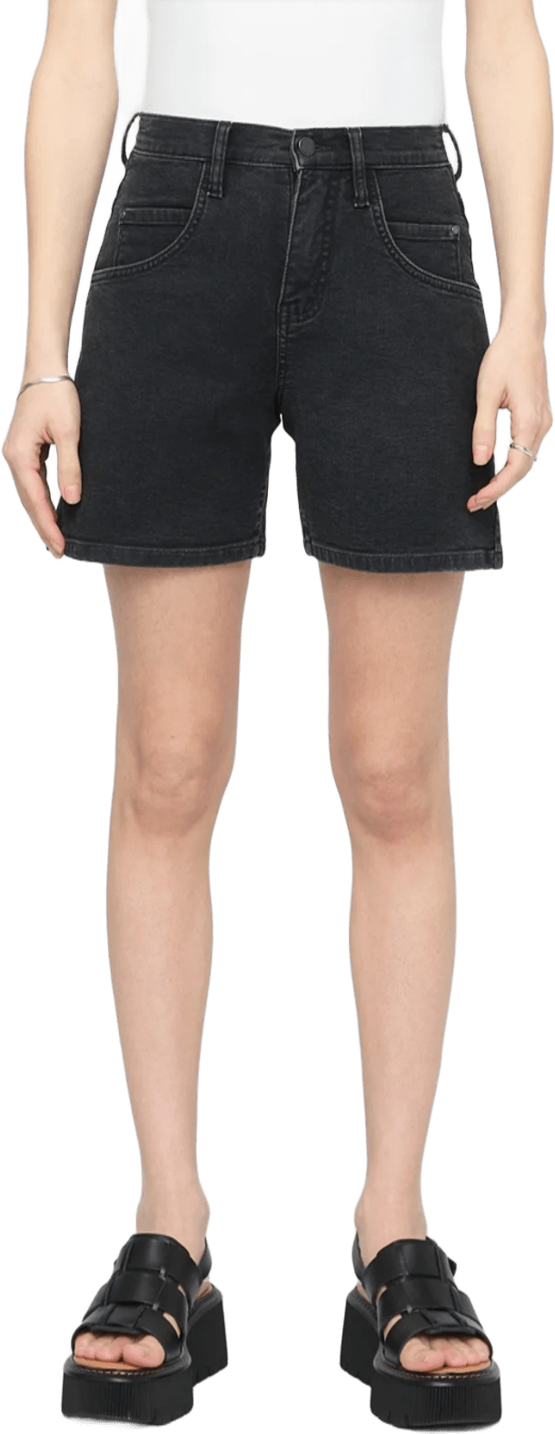 Duer Stretch Canvas High Rise Relaxed Short Womens Black