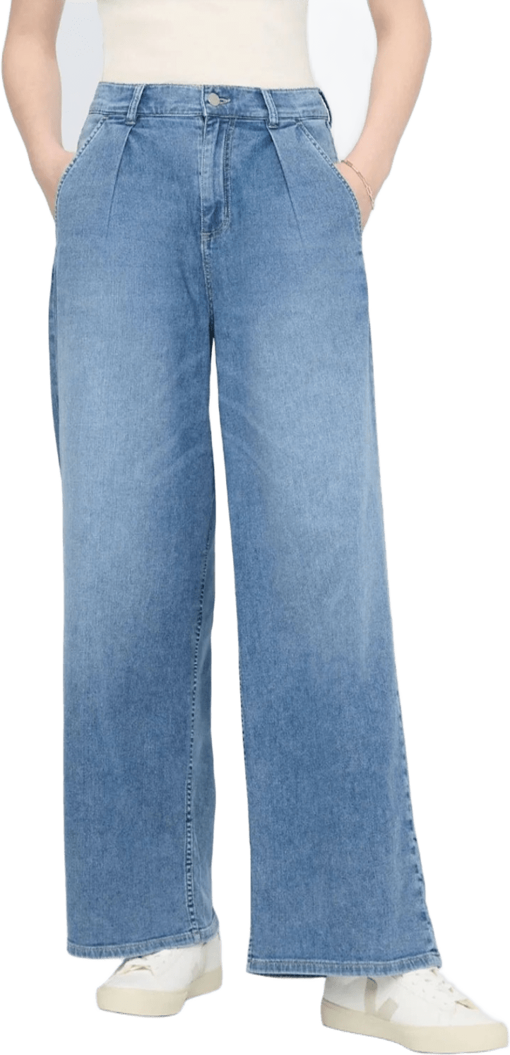 Duer Performance Denim Lite Pleated Pant Womens Slate Indigo