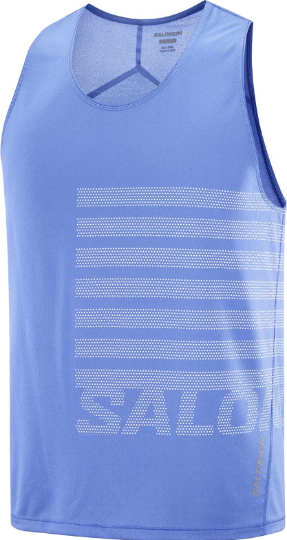 Salomon Sense Aero Singlet GFX Mens Ultramarine/White