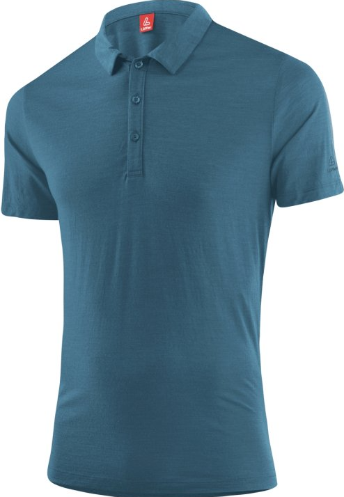 Löffler Poloshirt Merino Tencel Mens Dark Petrol