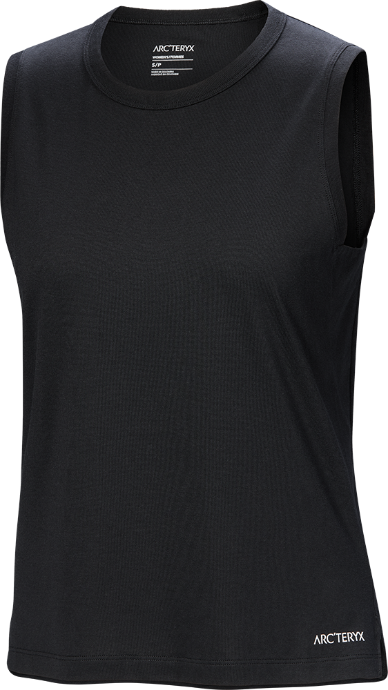 Arc'teryx Kragg SL Cotton Tank Blurred Bird Womens Black / Arctic Silk