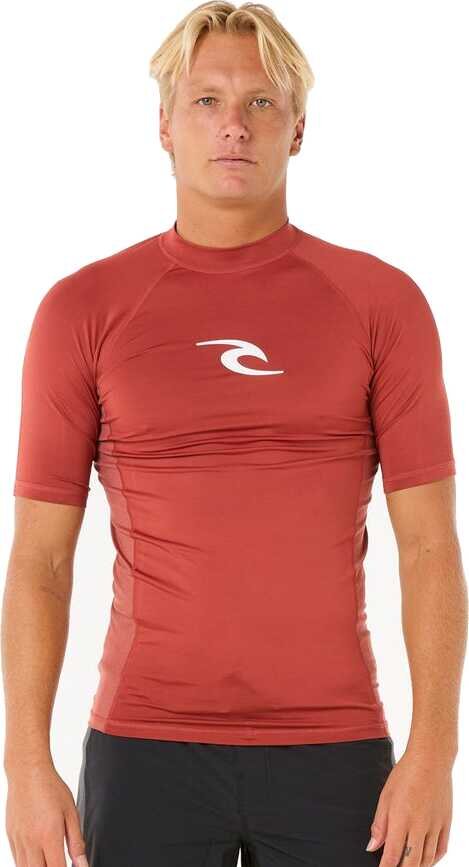 Rip Curl Waves UPF Performance Short Sleeve Mens Red